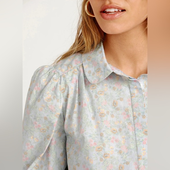 LoveShackFancy Sansom Floral Long Sleeve Top Blouse, Size S - Picture 3 of 16